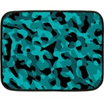 Black and Teal Camouflage Pattern Fleece Blanket (Mini) 35 x27  Blanket