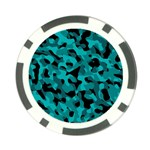 Black and Teal Camouflage Pattern Poker Chip Card Guard (10 pack) Front