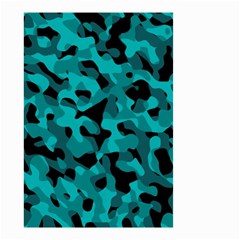 Black And Teal Camouflage Pattern Small Garden Flag (two Sides) by SpinnyChairDesigns