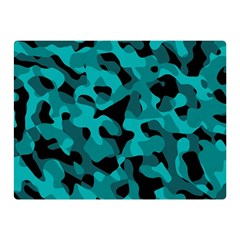 Black And Teal Camouflage Pattern Double Sided Flano Blanket (mini)  by SpinnyChairDesigns