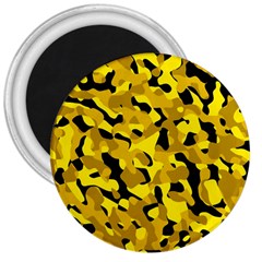 Black and Yellow Camouflage Pattern 3  Magnets