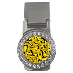 Black and Yellow Camouflage Pattern Money Clips (CZ) 