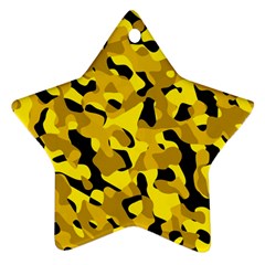 Black and Yellow Camouflage Pattern Star Ornament (Two Sides)