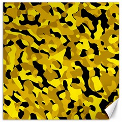 Black and Yellow Camouflage Pattern Canvas 12  x 12 