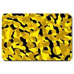 Black and Yellow Camouflage Pattern Large Doormat 