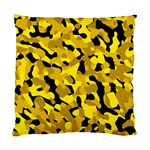 Black and Yellow Camouflage Pattern Standard Cushion Case (Two Sides) Front