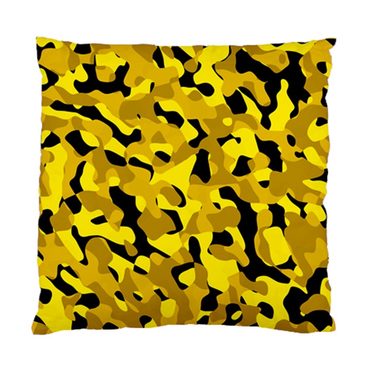 Black and Yellow Camouflage Pattern Standard Cushion Case (Two Sides)