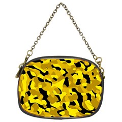 Black and Yellow Camouflage Pattern Chain Purse (Two Sides)