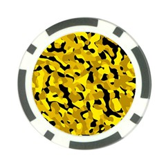 Black And Yellow Camouflage Pattern Poker Chip Card Guard (10 Pack) by SpinnyChairDesigns