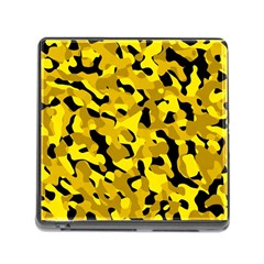 Black and Yellow Camouflage Pattern Memory Card Reader (Square 5 Slot)