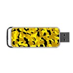 Black and Yellow Camouflage Pattern Portable USB Flash (One Side) Front