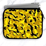 Black and Yellow Camouflage Pattern Apple iPad 2/3/4 Zipper Cases Front