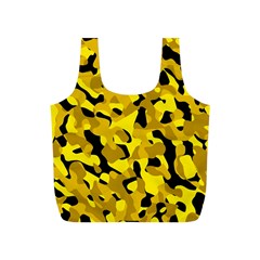 Black and Yellow Camouflage Pattern Full Print Recycle Bag (S)