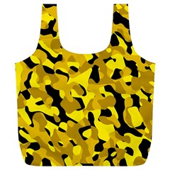 Black and Yellow Camouflage Pattern Full Print Recycle Bag (XL)