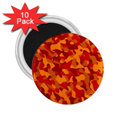 Red And Orange Camouflage Pattern 2 25  Magnets (10 Pack)  by SpinnyChairDesigns