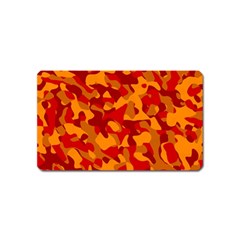 Red And Orange Camouflage Pattern Magnet (name Card) by SpinnyChairDesigns