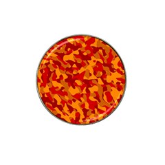 Red And Orange Camouflage Pattern Hat Clip Ball Marker (4 Pack) by SpinnyChairDesigns