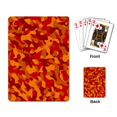 Red And Orange Camouflage Pattern Playing Cards Single Design (rectangle) by SpinnyChairDesigns