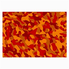 Red And Orange Camouflage Pattern Large Glasses Cloth (2 Sides) by SpinnyChairDesigns