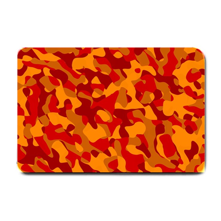 Red and Orange Camouflage Pattern Small Doormat 