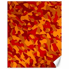 Red And Orange Camouflage Pattern Canvas 11  X 14  by SpinnyChairDesigns