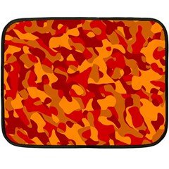 Red And Orange Camouflage Pattern Fleece Blanket (mini) by SpinnyChairDesigns