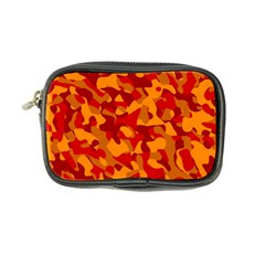 Red And Orange Camouflage Pattern Coin Purse by SpinnyChairDesigns