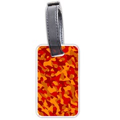 Red And Orange Camouflage Pattern Luggage Tag (one Side) by SpinnyChairDesigns