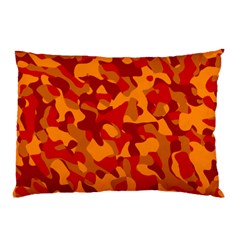 Red And Orange Camouflage Pattern Pillow Case (two Sides) by SpinnyChairDesigns