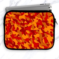 Red And Orange Camouflage Pattern Apple Ipad 2/3/4 Zipper Cases by SpinnyChairDesigns