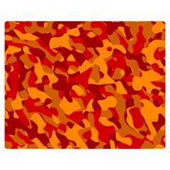 Red And Orange Camouflage Pattern Double Sided Flano Blanket (medium)  by SpinnyChairDesigns