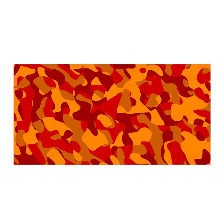 Red and Orange Camouflage Pattern Satin Wrap