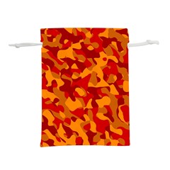 Red And Orange Camouflage Pattern Lightweight Drawstring Pouch (m) by SpinnyChairDesigns