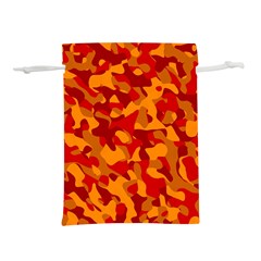 Red And Orange Camouflage Pattern Lightweight Drawstring Pouch (l) by SpinnyChairDesigns