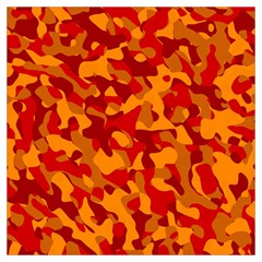 Red And Orange Camouflage Pattern Long Sheer Chiffon Scarf  by SpinnyChairDesigns