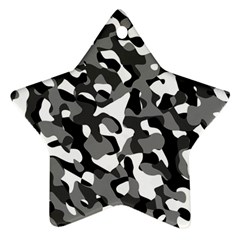 Black and White Camouflage Pattern Ornament (Star)