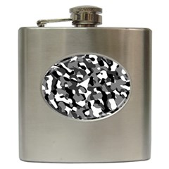 Black and White Camouflage Pattern Hip Flask (6 oz)