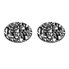 Black and White Camouflage Pattern Cufflinks (Oval)