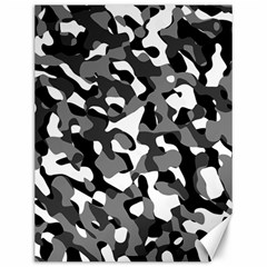 Black And White Camouflage Pattern Canvas 12  X 16  by SpinnyChairDesigns