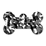 Black and White Camouflage Pattern Dog Tag Bone (Two Sides) Back