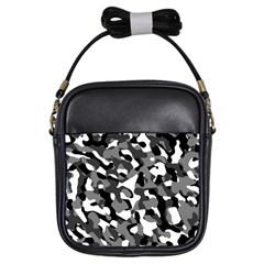 Black and White Camouflage Pattern Girls Sling Bag