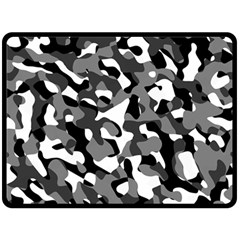 Black and White Camouflage Pattern Fleece Blanket (Large) 