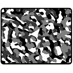 Black and White Camouflage Pattern Fleece Blanket (Medium) 