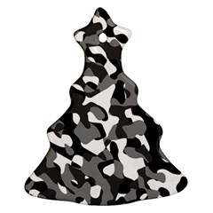 Black and White Camouflage Pattern Ornament (Christmas Tree) 