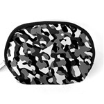 Black and White Camouflage Pattern Accessory Pouch (Medium) Back