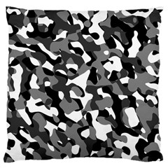 Black and White Camouflage Pattern Large Flano Cushion Case (Two Sides)