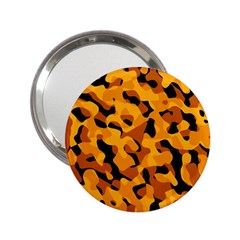 Orange And Black Camouflage Pattern 2 25  Handbag Mirrors by SpinnyChairDesigns