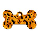 Orange and Black Camouflage Pattern Dog Tag Bone (Two Sides) Back