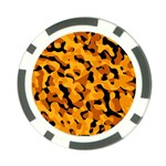 Orange and Black Camouflage Pattern Poker Chip Card Guard Back