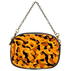 Orange And Black Camouflage Pattern Chain Purse (two Sides) by SpinnyChairDesigns